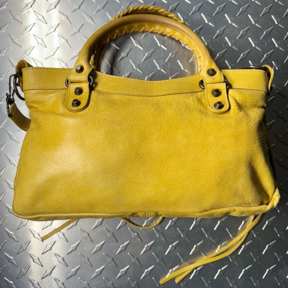 Balenciaga First Moto City Bag in Mustard Yellow - Picture 3 of 12
